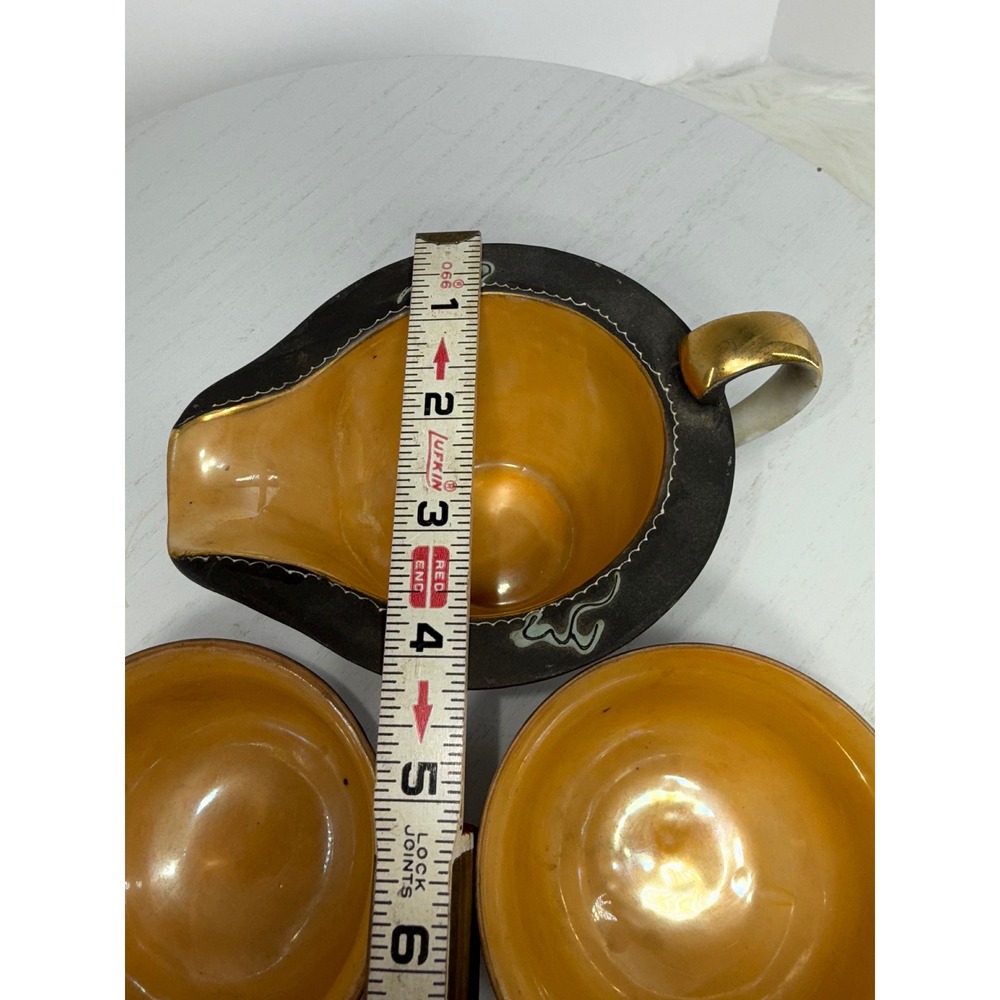 Vintage Handpainted Japan Dragon Creamer Pitcher and Two Cups Set Nikko - Picture 12 of 13